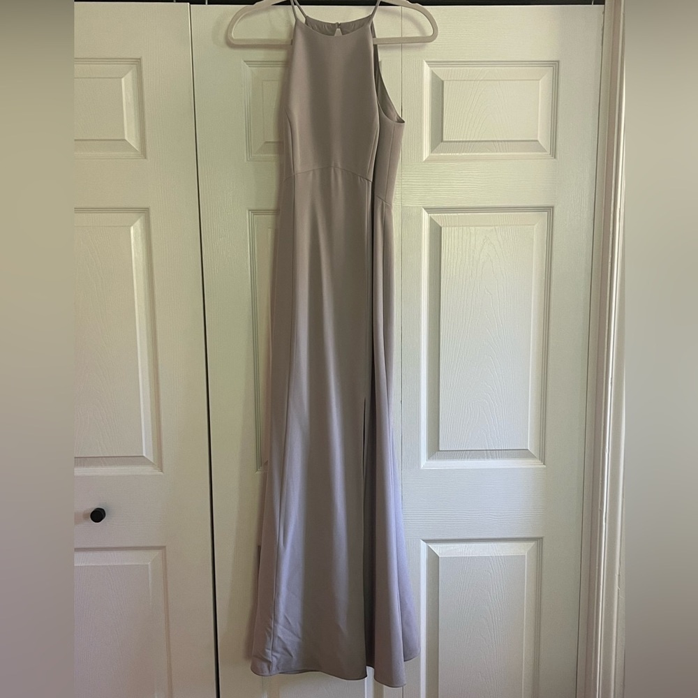 Amsale Ryland Dress in Stone Crepe